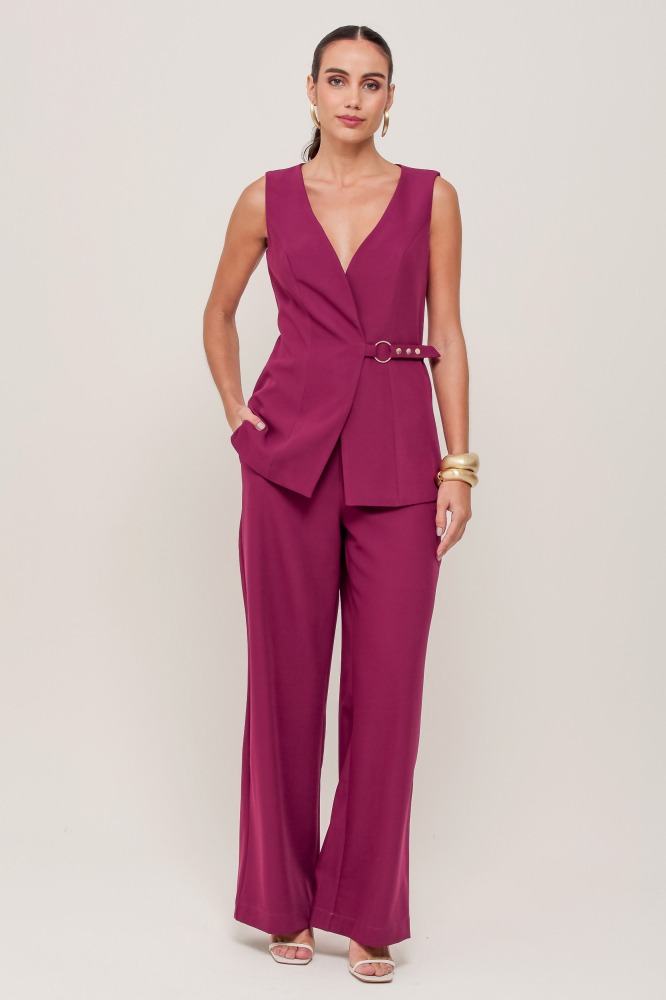 9036977 - Colete Alfaiataria Com Detalhe Ajustável ROXO 