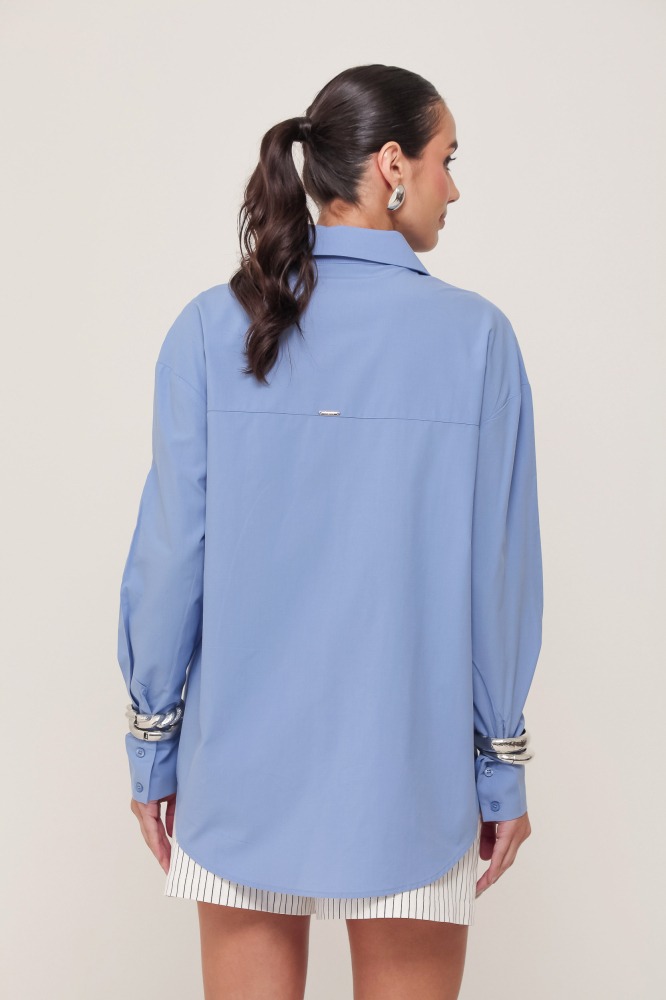 9036987 - Camisa Tricoline Básica AZUL 9036987 - Camisa Tricoline Básica AZUL