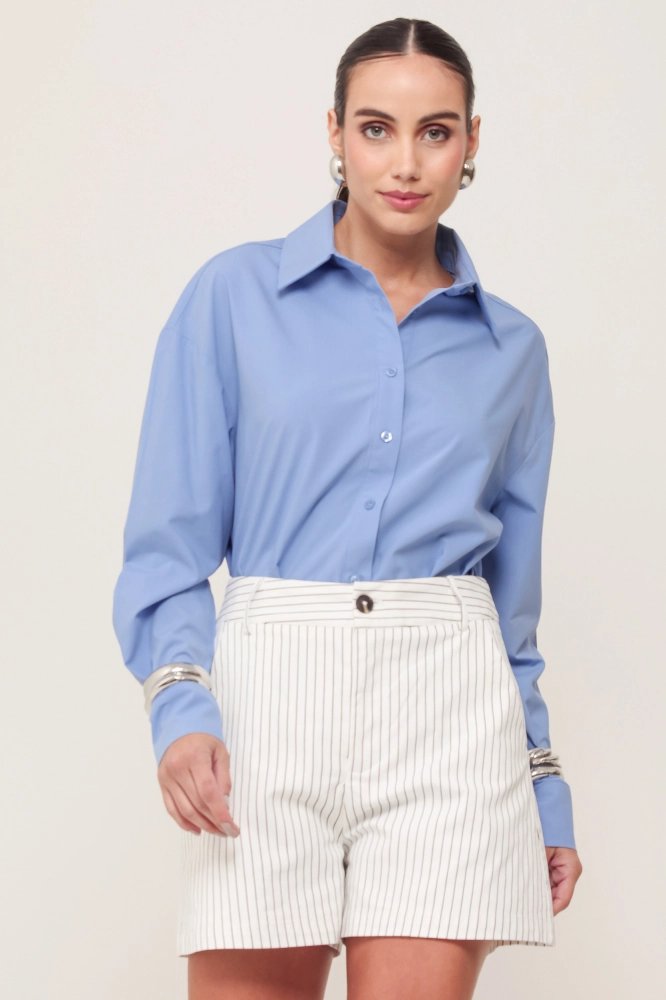 9036987 - Camisa Tricoline Básica AZUL