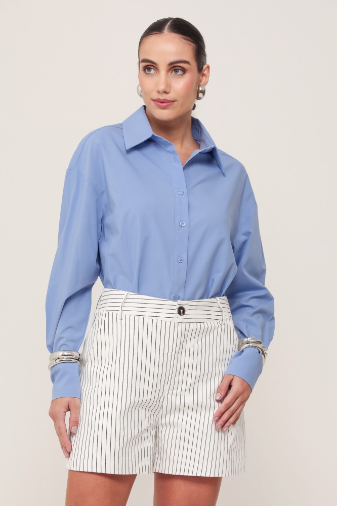 9036987 - Camisa Tricoline Básica AZUL 9036987 - Camisa Tricoline Básica AZUL