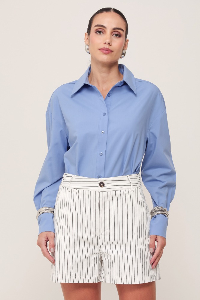 9036987 - Camisa Tricoline Básica AZUL 9036987 - Camisa Tricoline Básica AZUL