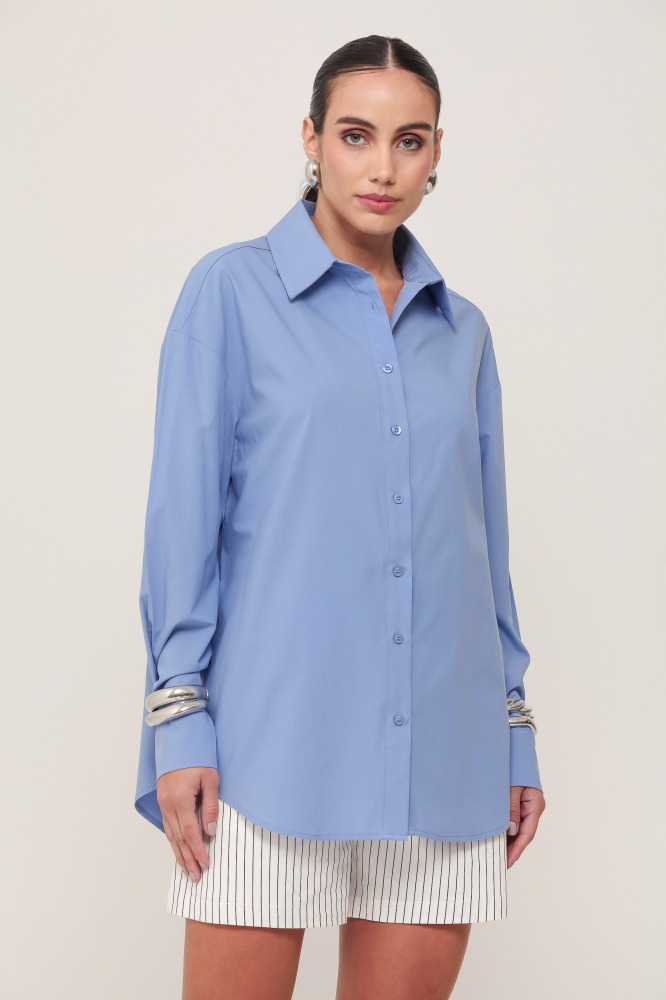 9036987 - Camisa Tricoline Básica AZUL 9036987 - Camisa Tricoline Básica AZUL