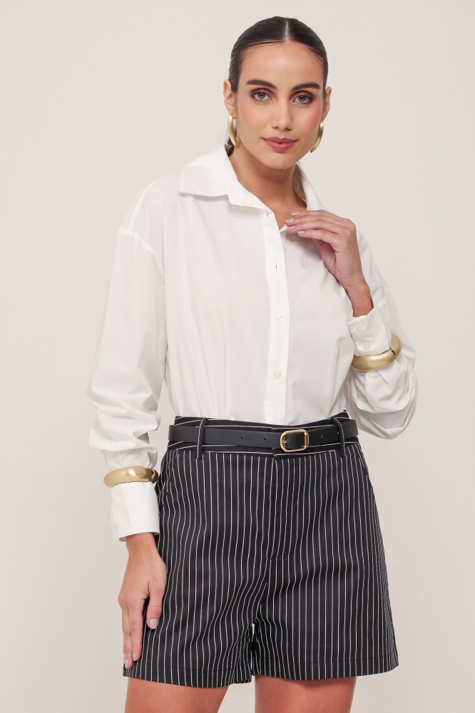 9036987 - Camisa Tricoline Básica OFF-WHITE