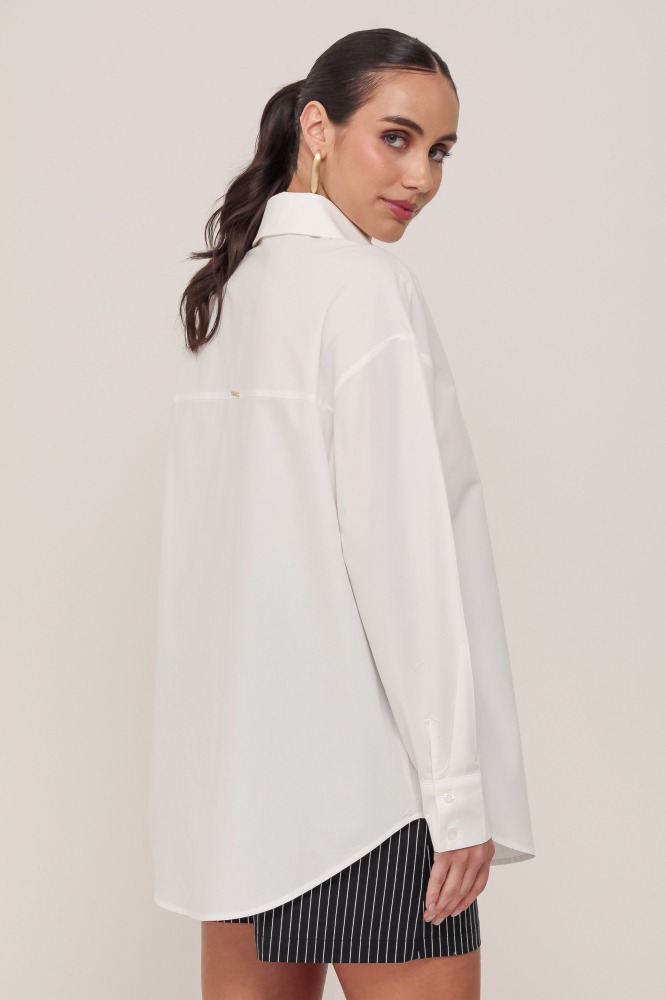 9036987 - Camisa Tricoline Básica OFF-WHITE