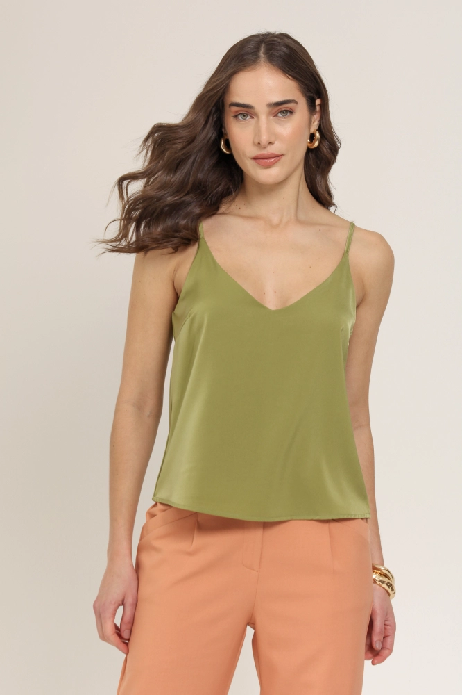 9037019 - Regata Decote V Acetinada VERDE 