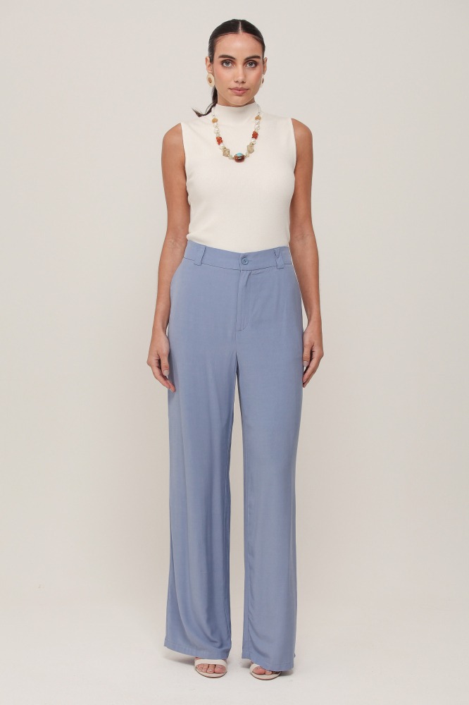 9037022 - Calça Reta Viscose AZUL