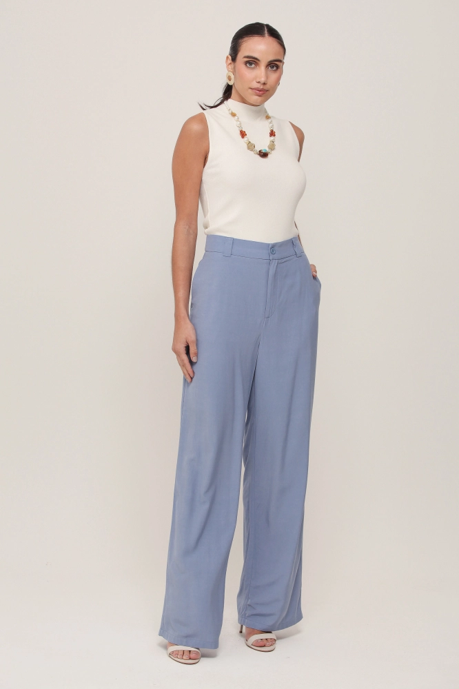 9037022 - Calça Reta Viscose AZUL