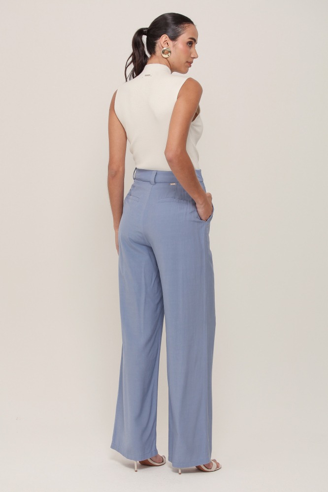 9037022 - Calça Reta Viscose AZUL