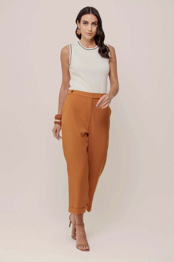 9037025 - Calça Alfaiataria Barra Italiana AZUL BÊBE