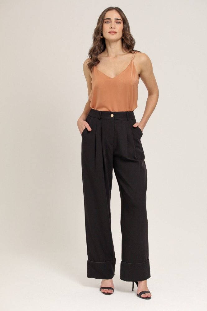 9037026 - Calça Reta Alfaiataria PRETO
