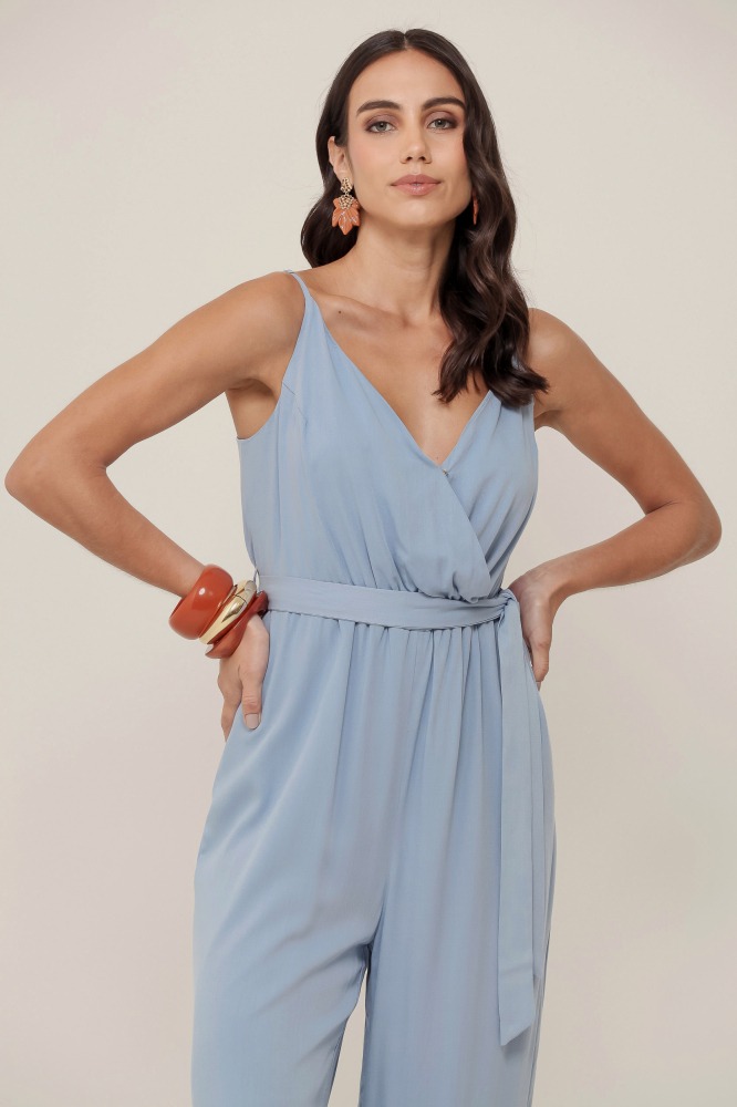 9037029 - Macacão Transpassado em Viscose AZUL