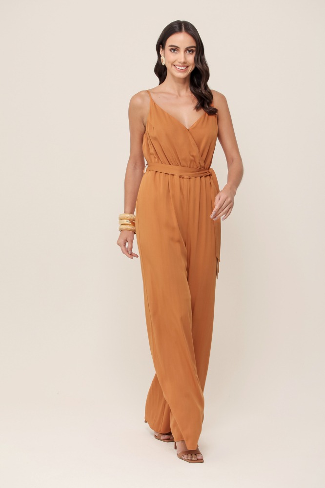 9037029 - Macacão Transpassado em Viscose CAMEL