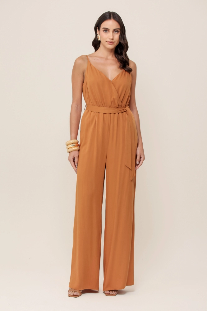 9037029 - Macacão Transpassado em Viscose CAMEL