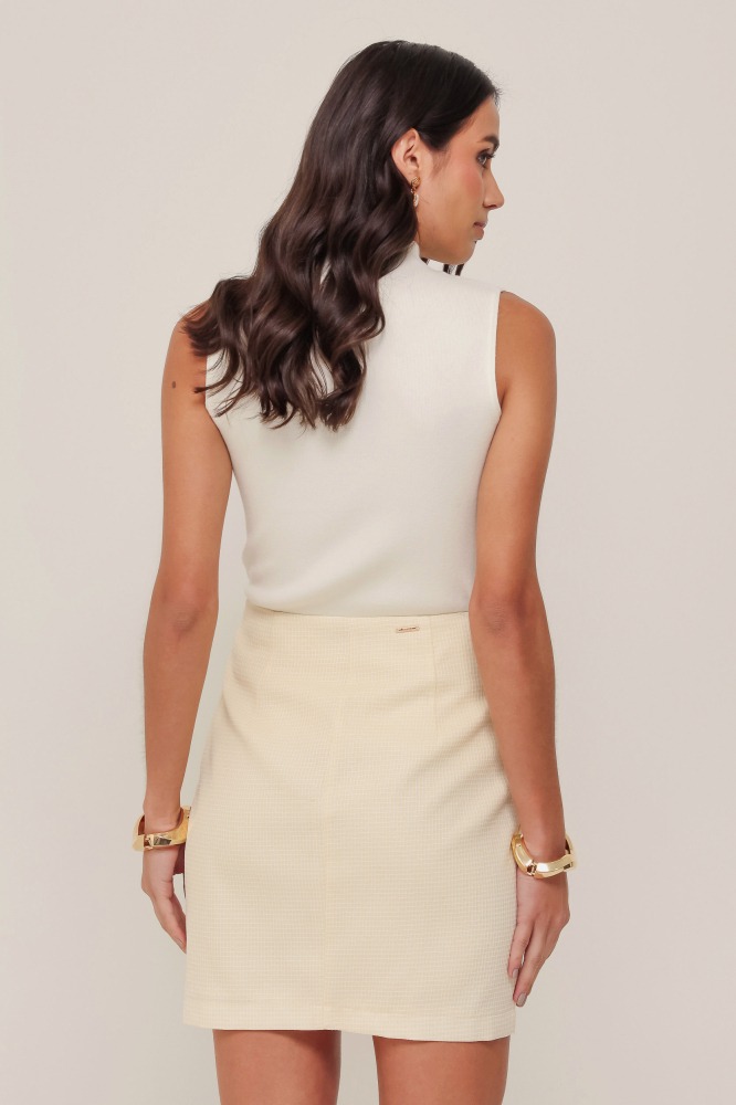 9037037 - Saia Curta Em Tweed AMARELO