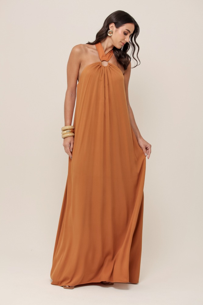 9037038 - Vestido Frente Única Viscose CARAMELO