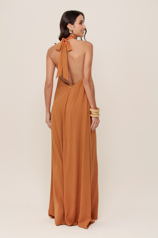 9037038 - Vestido Frente Única Viscose CARAMELO