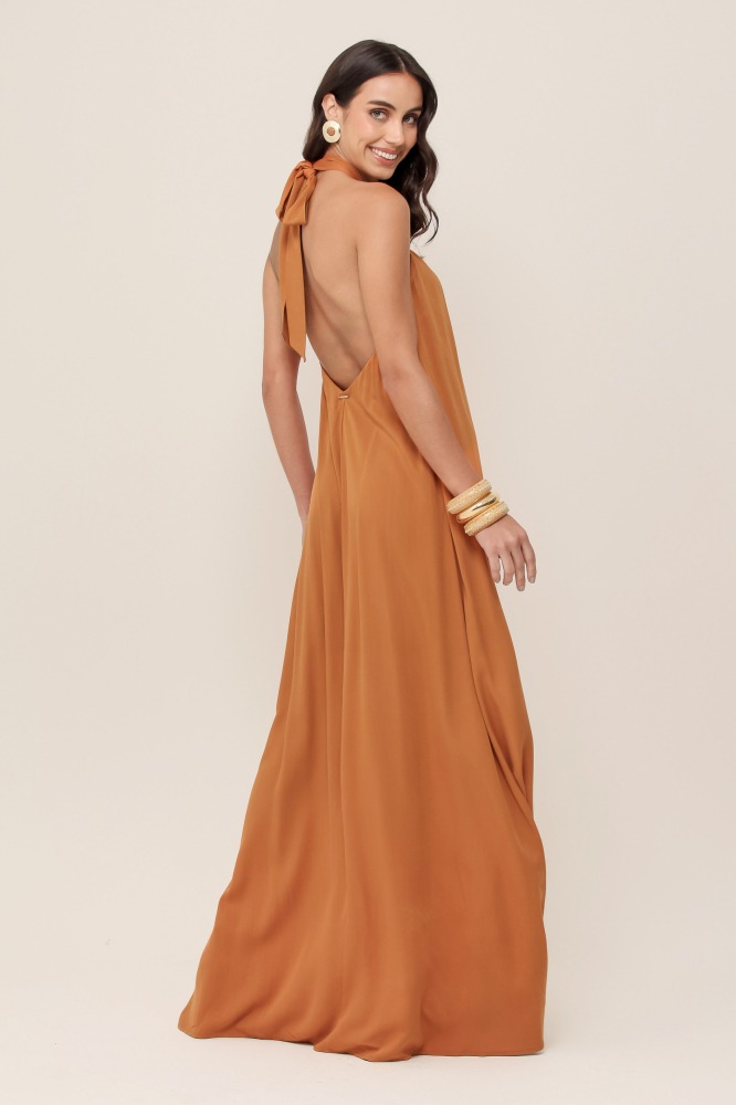 9037038 - Vestido Frente Única Viscose CARAMELO