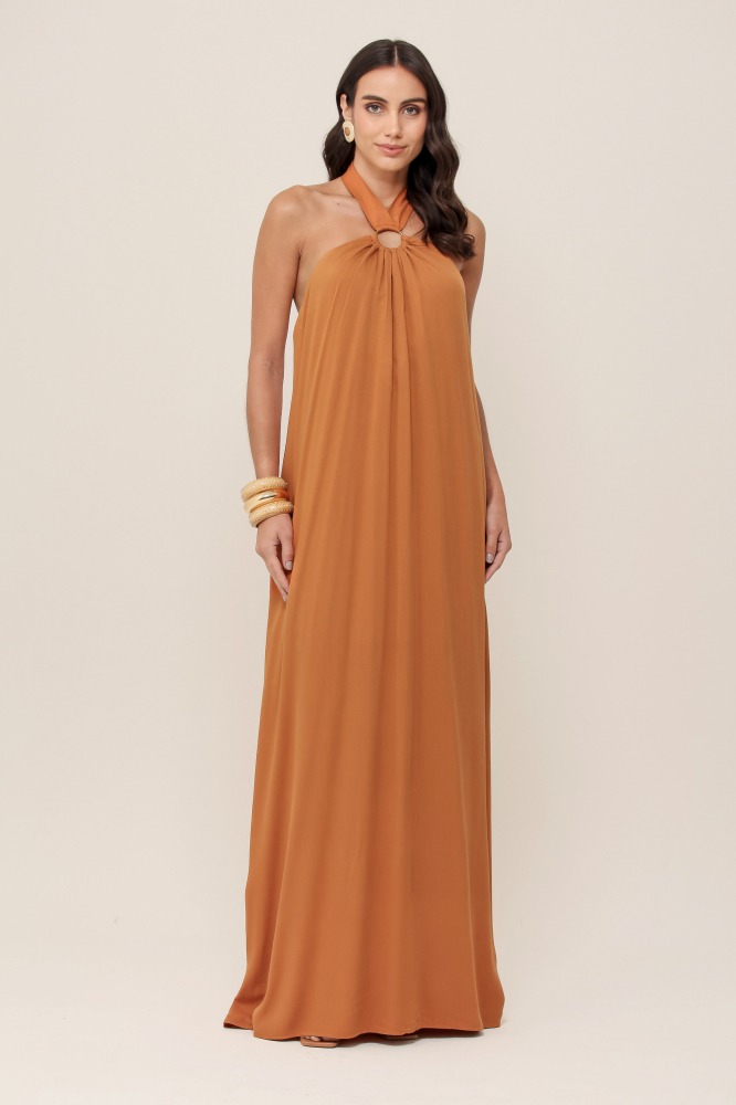 9037038 - Vestido Frente Única Viscose CARAMELO