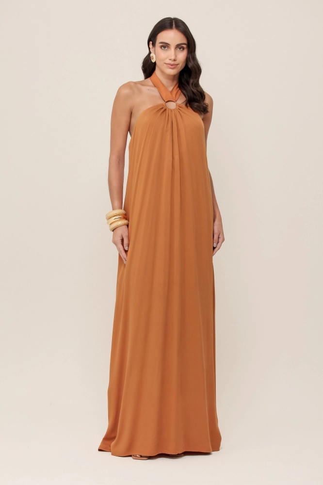 9037038 - Vestido Frente Única Viscose CARAMELO