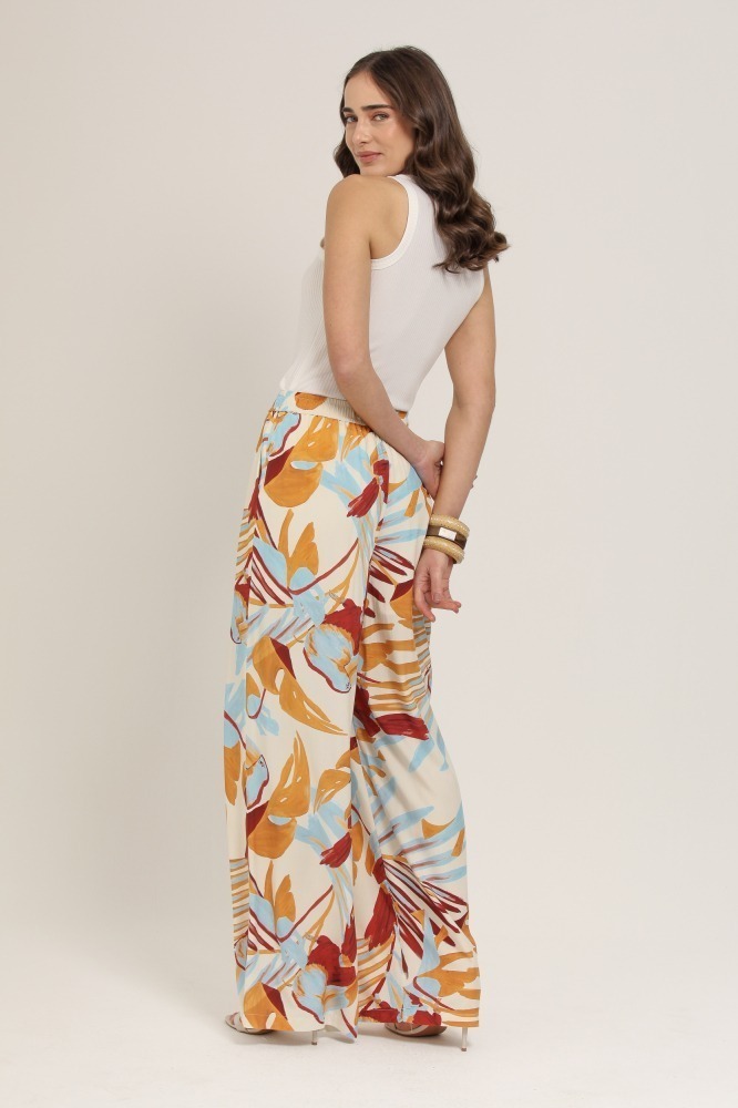 9037064 - CALÇA PANTALONA ESTAMPA AQUARELA DO BRASIL LARANJA