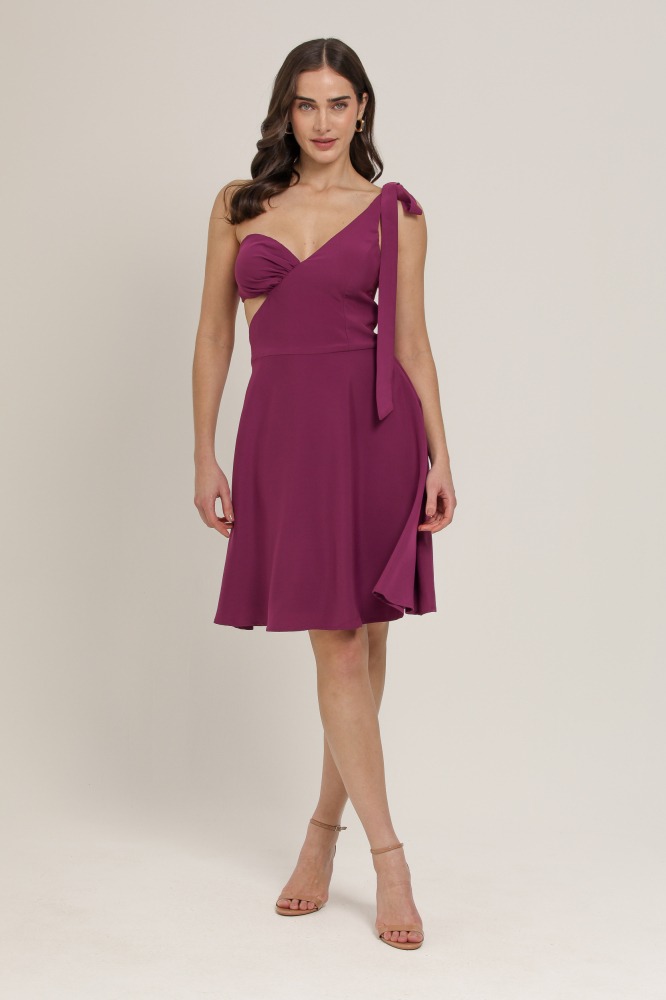9037066 - Vestido Midi Um Ombro Só ROXO 9037066 - Vestido Midi Um Ombro Só ROXO