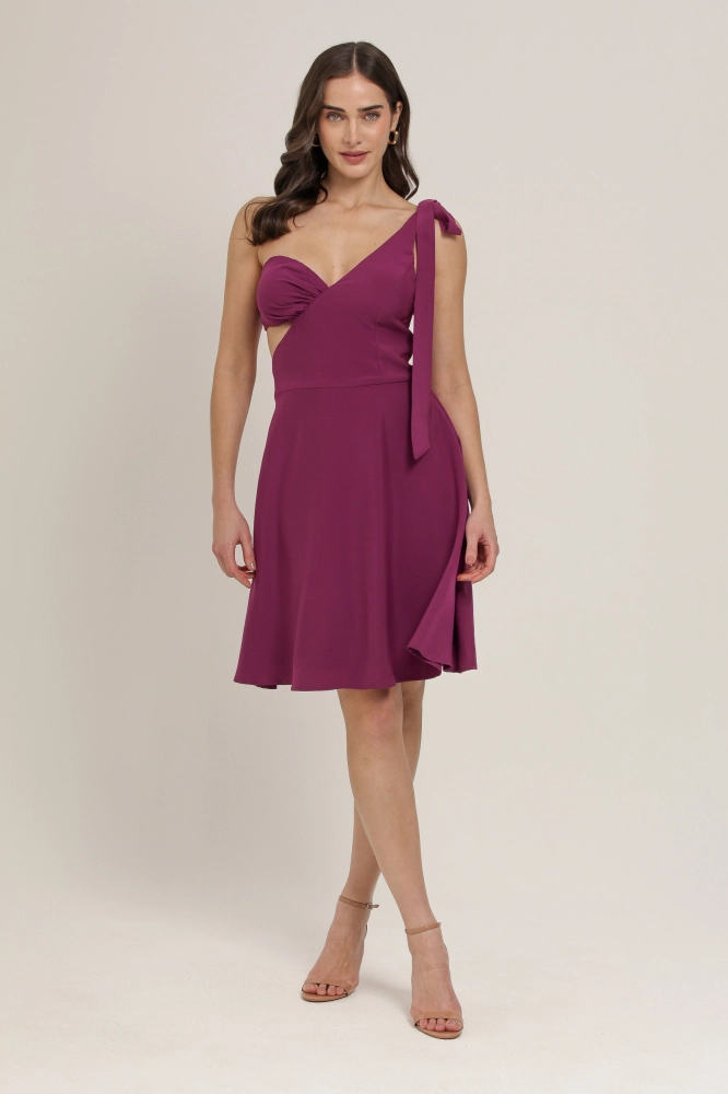 9037066 - Vestido Midi Um Ombro Só ROXO 9037066 - Vestido Midi Um Ombro Só ROXO - Imagem 1