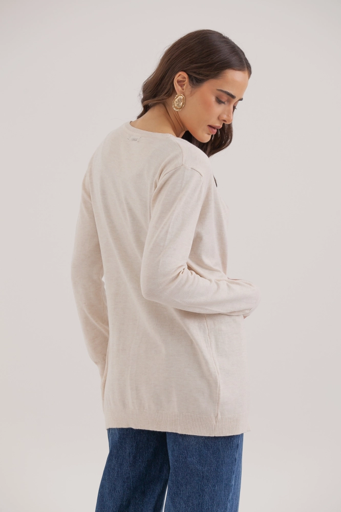 9037076 - Cardigan Tricô Decote V AREIA 9037076 - Cardigan Tricô Decote V AREIA - Imagem 2