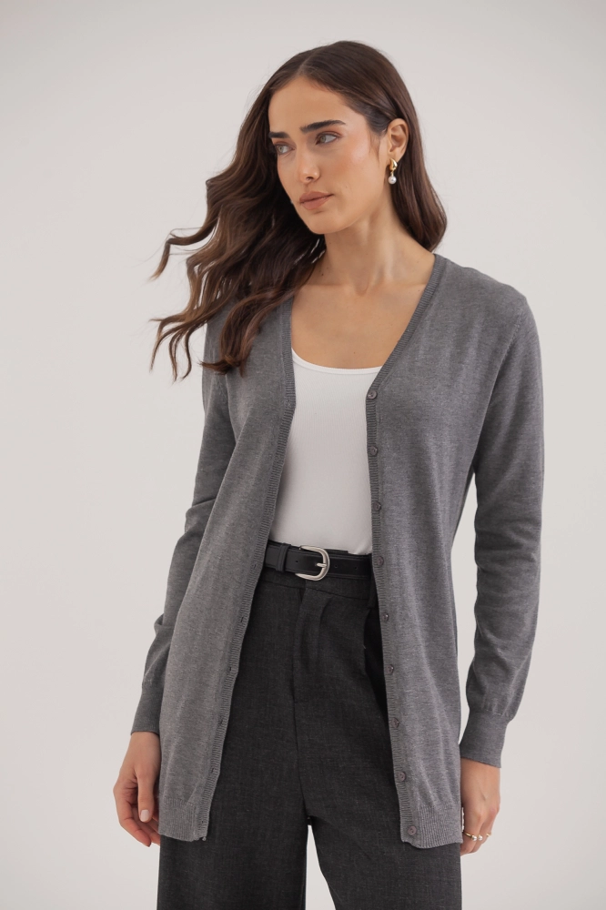 9037076 - Cardigan Tricô Decote V MESCLA 9037076 - Cardigan Tricô Decote V MESCLA - Imagem 2