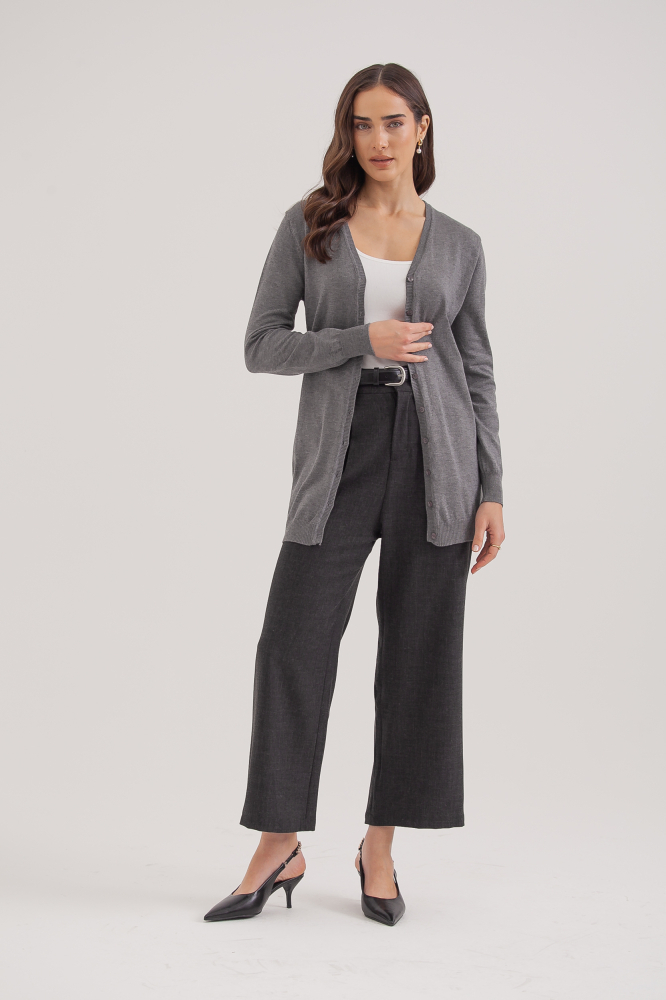 9037076 - Cardigan Tricô Decote V MESCLA 9037076 - Cardigan Tricô Decote V MESCLA