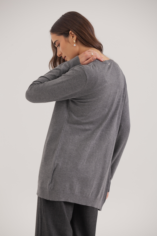 9037076 - Cardigan Tricô Decote V MESCLA 9037076 - Cardigan Tricô Decote V MESCLA