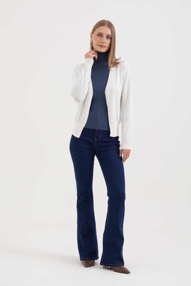 9037080 - Cardigan Tricô Com Pérolas BRANCO 9037080 - Cardigan Tricô Com Pérolas BRANCO