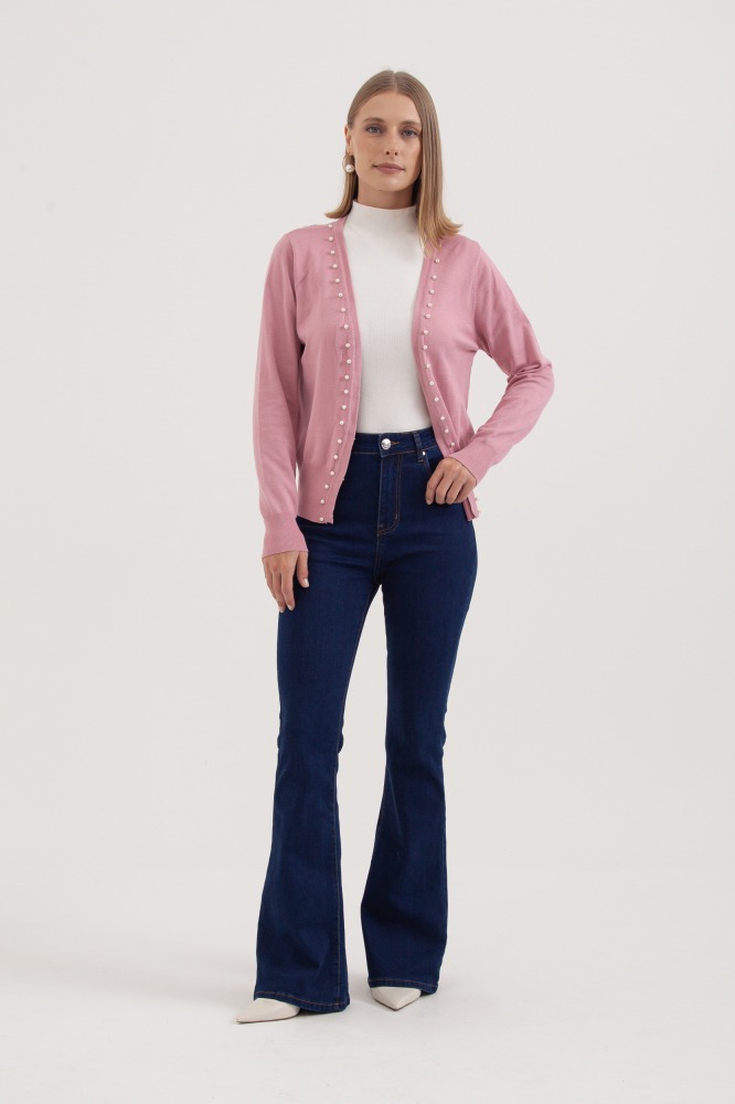 9037080 - Cardigan Tricô Com Pérolas ROSÊ 9037080 - Cardigan Tricô Com Pérolas ROSÊ