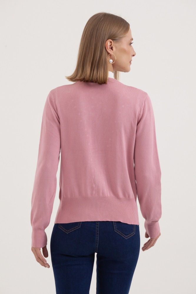 9037080 - Cardigan Tricô Com Pérolas ROSÊ 9037080 - Cardigan Tricô Com Pérolas ROSÊ