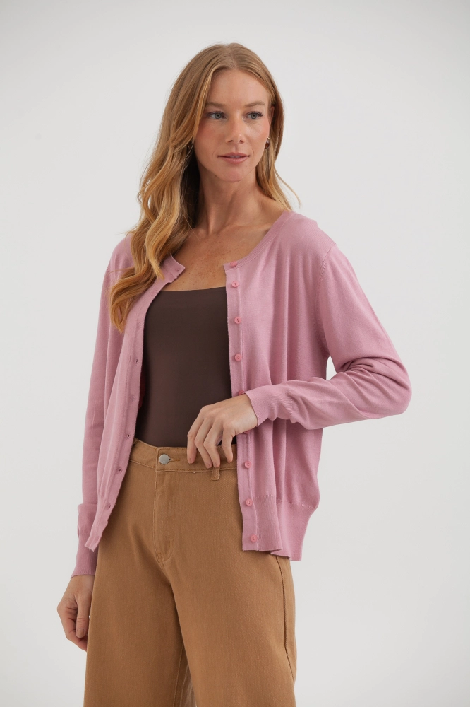 9037081- Cardigan Gola Redonda ROSÊ 9037081- Cardigan Gola Redonda ROSÊ - Imagem 2