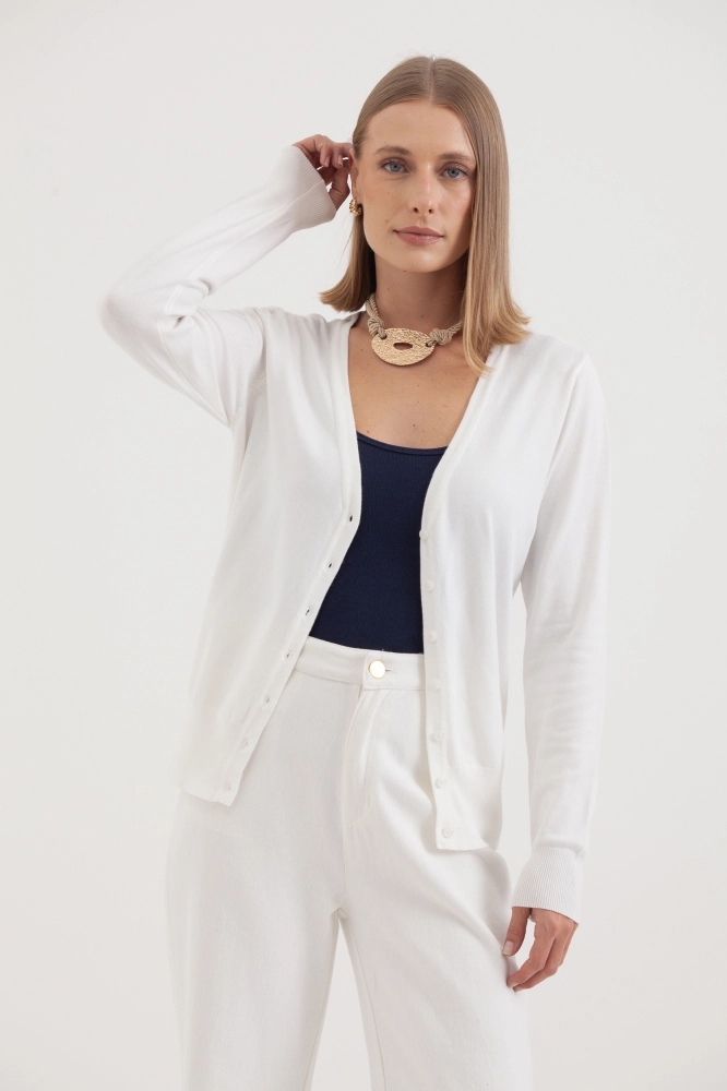 9037082 - Cardigan Decote V BRANCO 9037082 - Cardigan Decote V BRANCO - Imagem 2