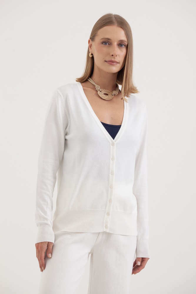 9037082 - Cardigan Decote V BRANCO 9037082 - Cardigan Decote V BRANCO