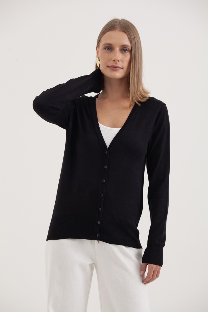 9037082 - Cardigan Decote V PRETO 9037082 - Cardigan Decote V PRETO