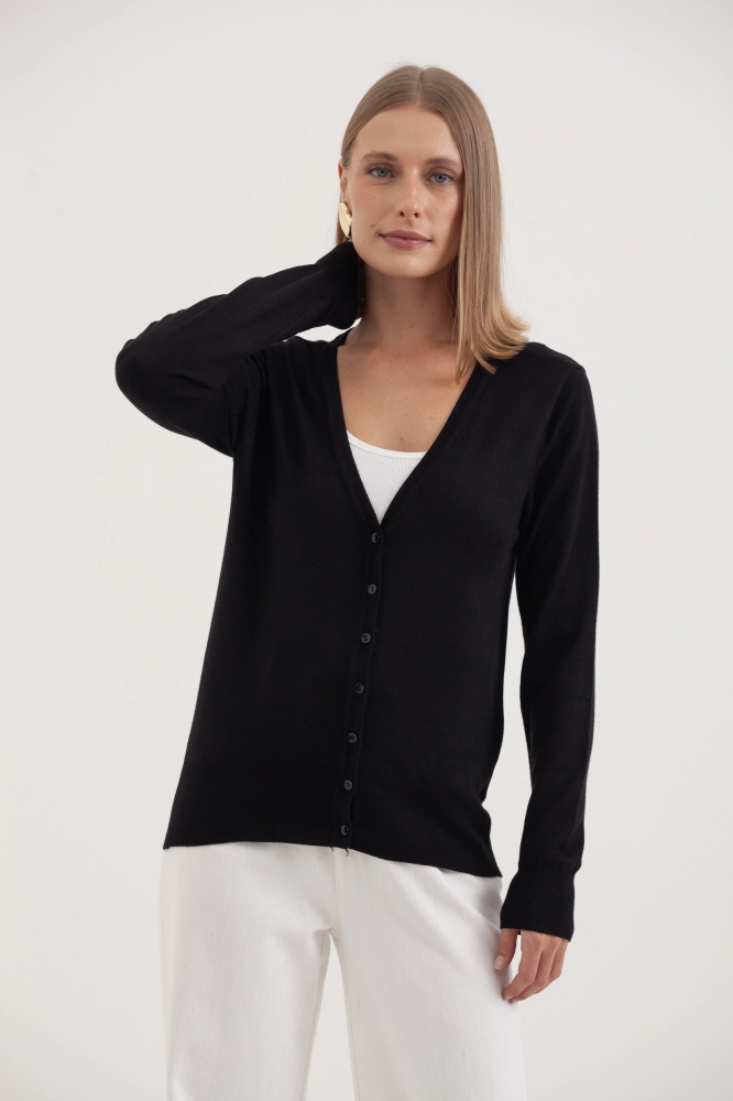 9037082 - Cardigan Decote V PRETO 9037082 - Cardigan Decote V PRETO - Imagem 2