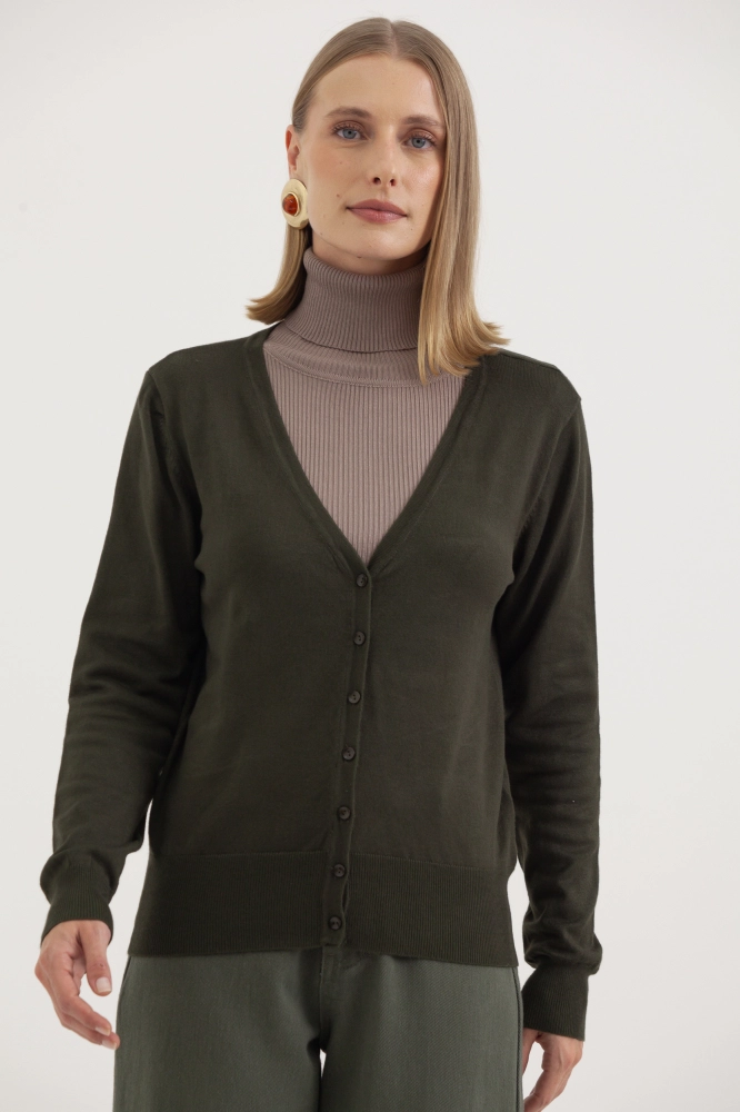 9037082 - Cardigan Decote V VERDE 9037082 - Cardigan Decote V VERDE - Imagem 1