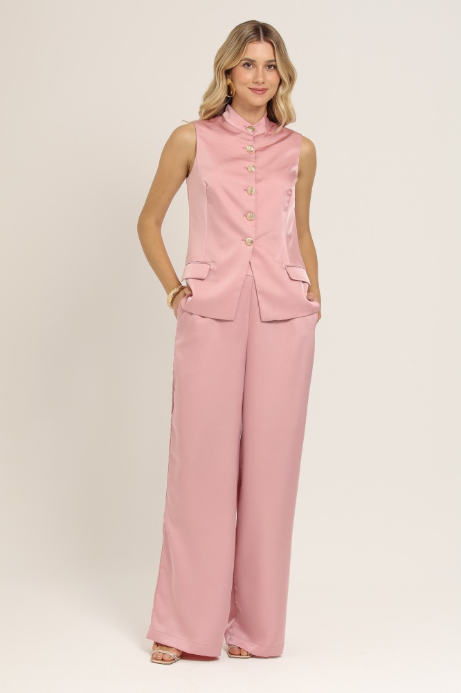 9037084 - Colete Alfaiataria Acetinado ROSA