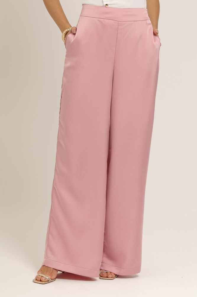 9037085 - Calça Acetinada Pantalona ROSA