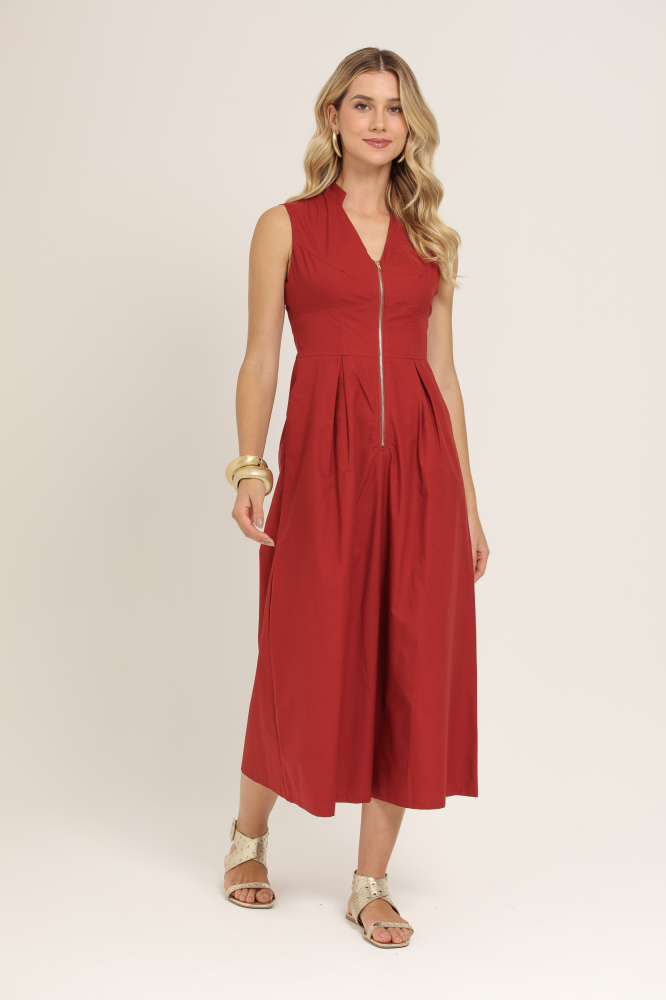 9037087 - Vestido Midi Chino FERRUGEM