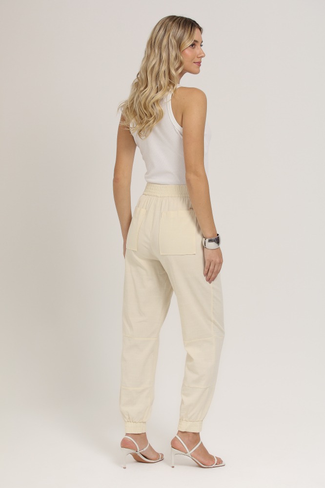 9037090 - Calça Jogging Linho AMARELO