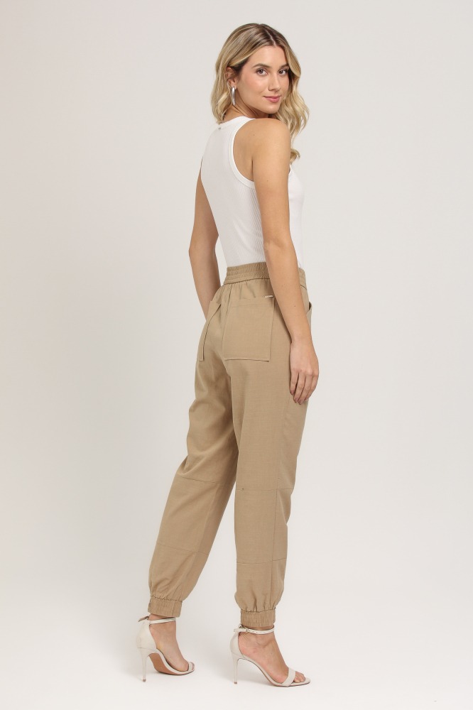 9037090 - Calça Jogging Linho BEGE