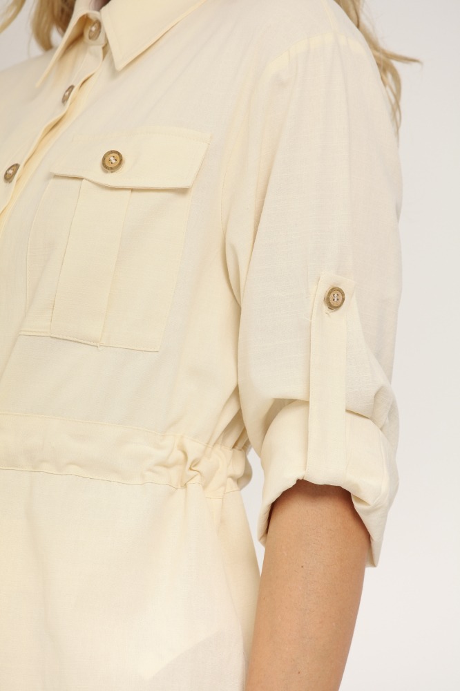 9037091 - Camisa Parka Confeccionada Linho AMARELO