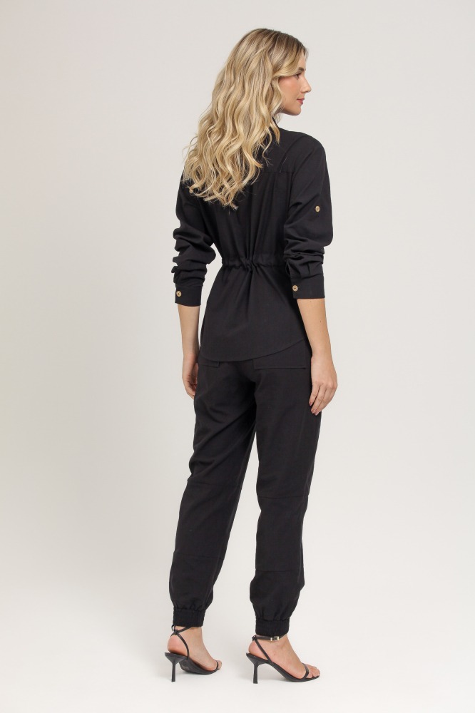 9037091 - Camisa Parka Confeccionada Linho PRETO 9037091 - Camisa Parka Confeccionada Linho PRETO