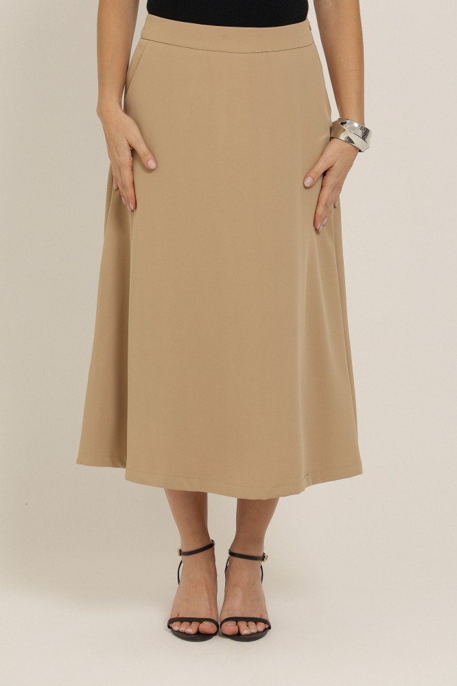 9037101 - Saia Midi Evasê BEGE 9037101 - Saia Midi Evasê BEGE