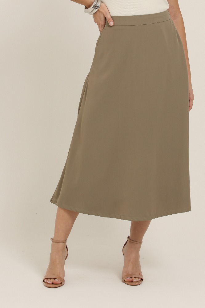 9037101 - Saia Midi Evasê VERDE 