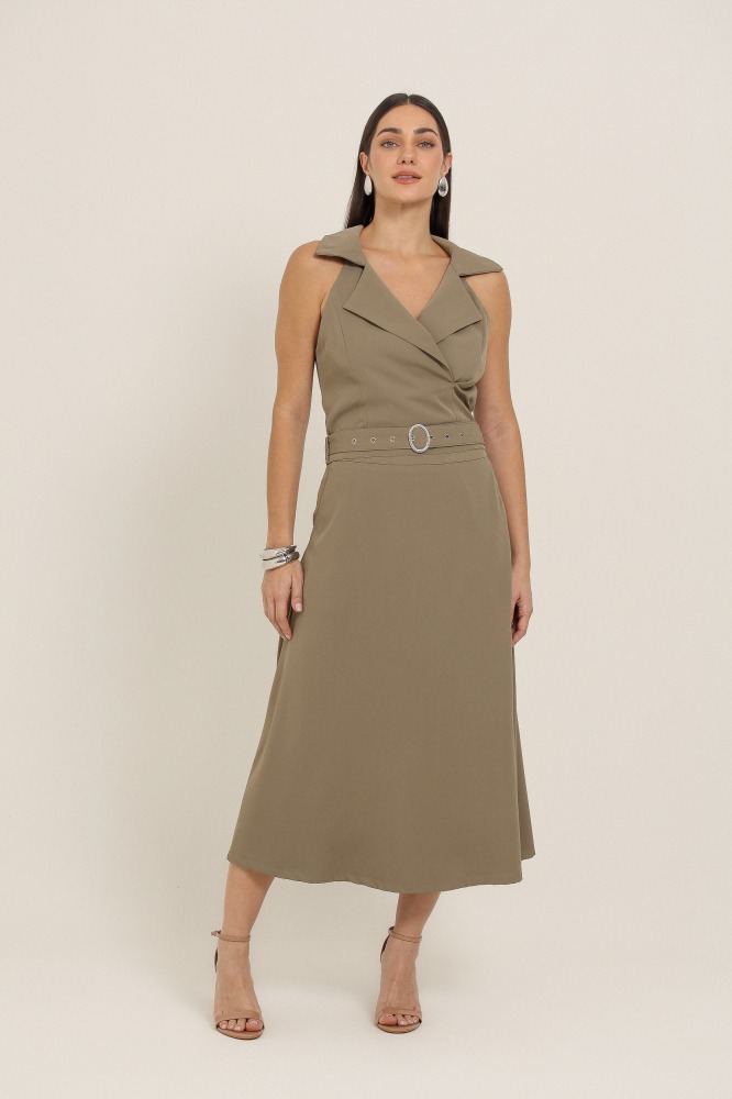 9037101 - Saia Midi Evasê VERDE 