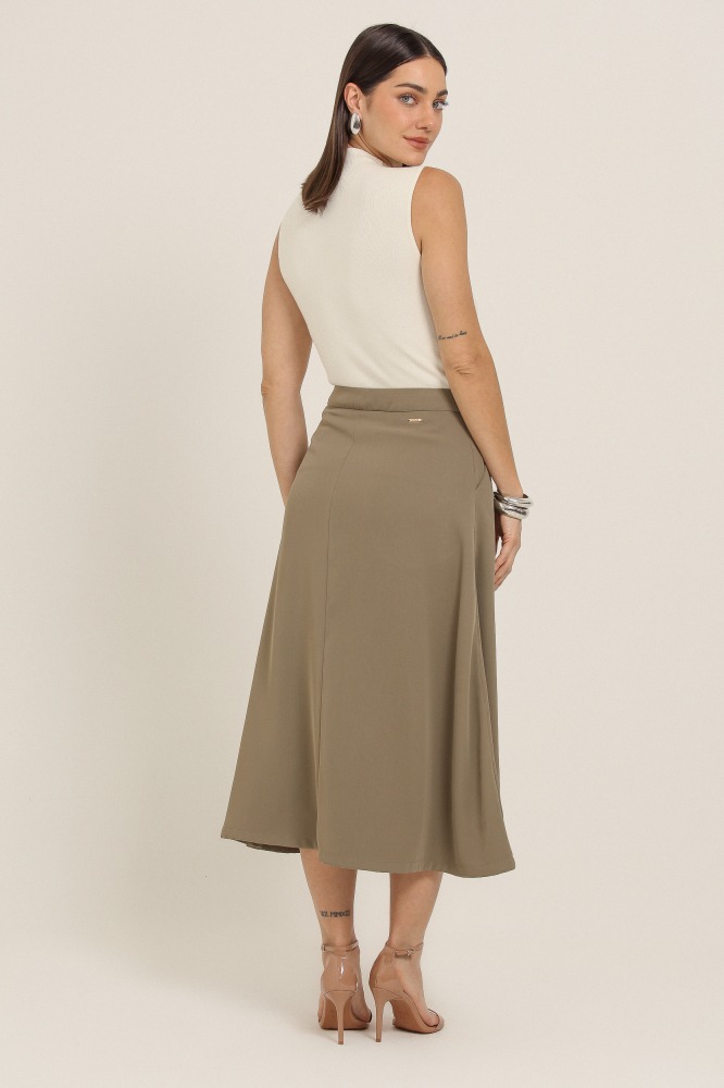 9037101 - Saia Midi Evasê VERDE 